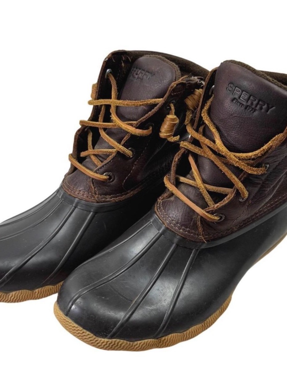 Sperry Brown & Black Duck Boots for women